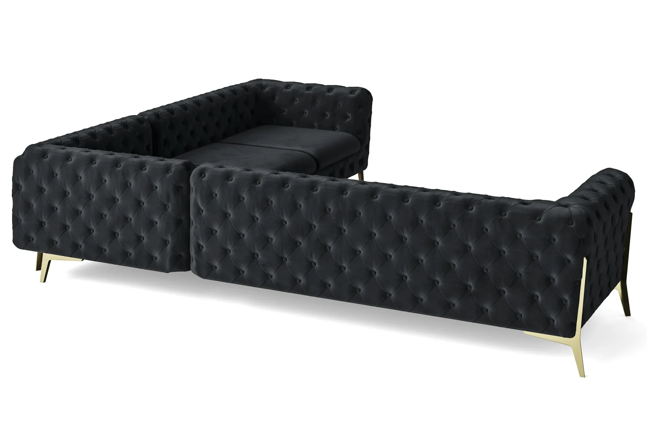 Vito 6 Seater Corner Sofa Dark Grey Velvet