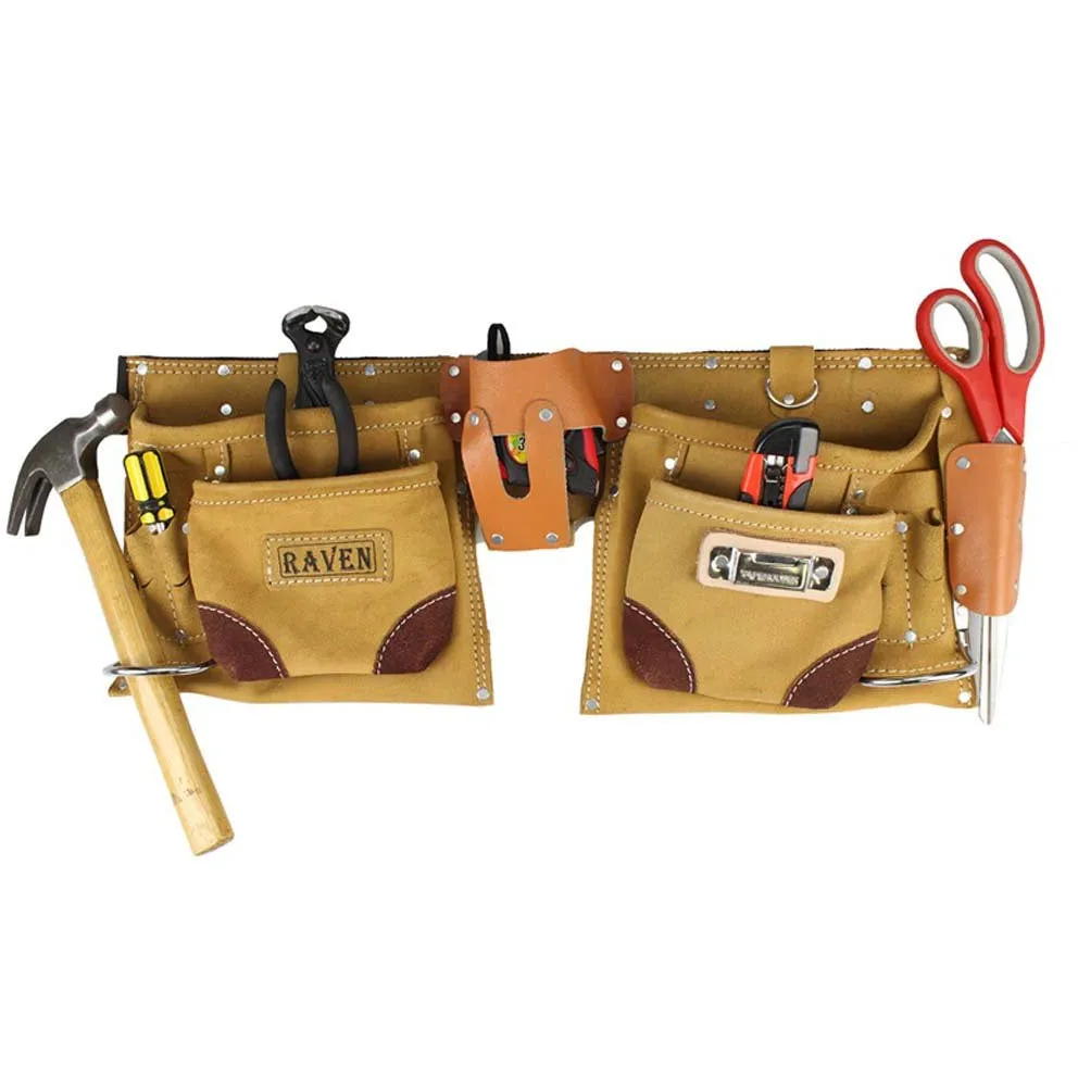 Wheat Suede Tool Pouch Belt with 11 Pockets  - AS-72103