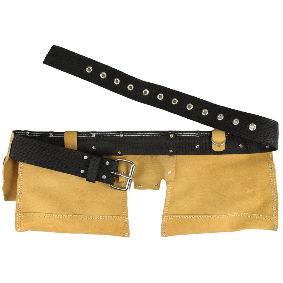Wheat Suede Tool Pouch Belt with 11 Pockets  - AS-72103