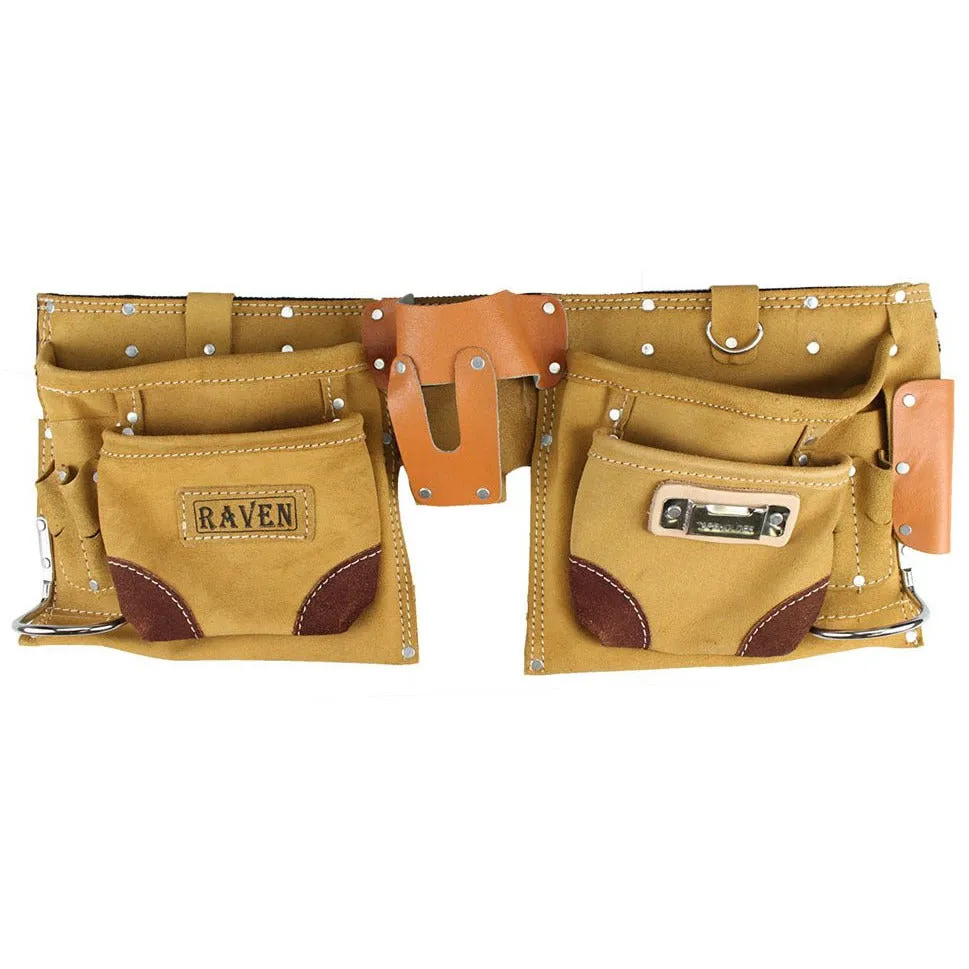 Wheat Suede Tool Pouch Belt with 11 Pockets  - AS-72103