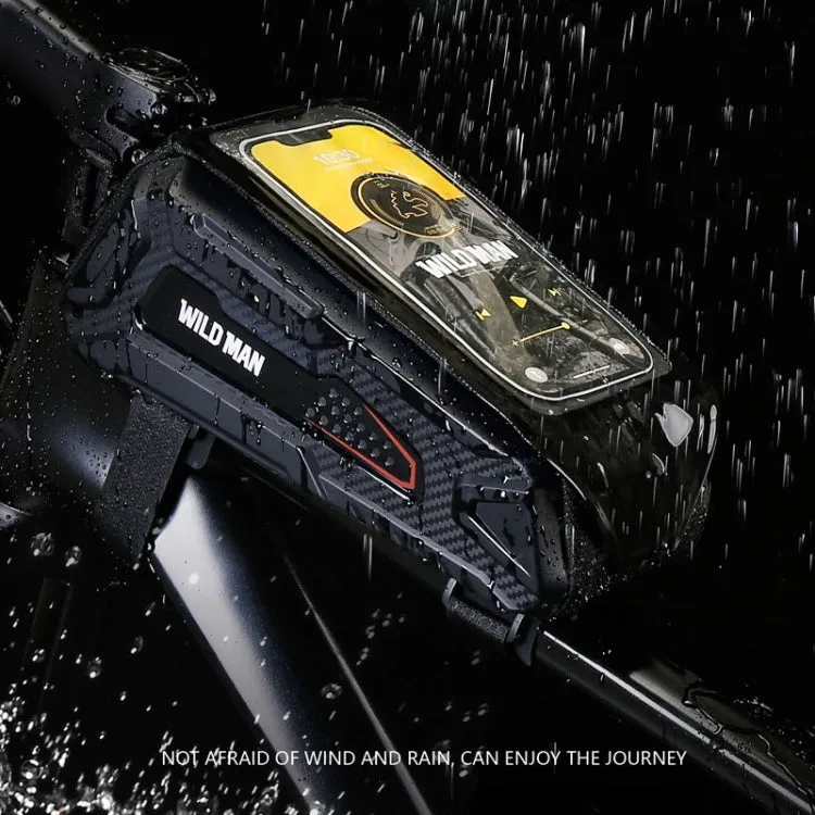 WILD MAN M90 EVA Hard Shell Mountain Bike Mobile Phone Touch Screen Waterproof Front Beam Bag(Black Red)