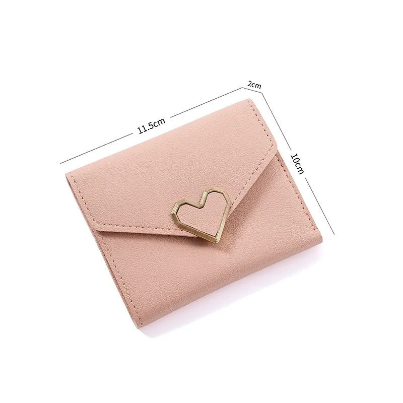 Women Luxury Love Heart Wallet For Ladies Girls Money Pocket Card Holder Wallets Purse Female Wallet Phone Clutch Bag